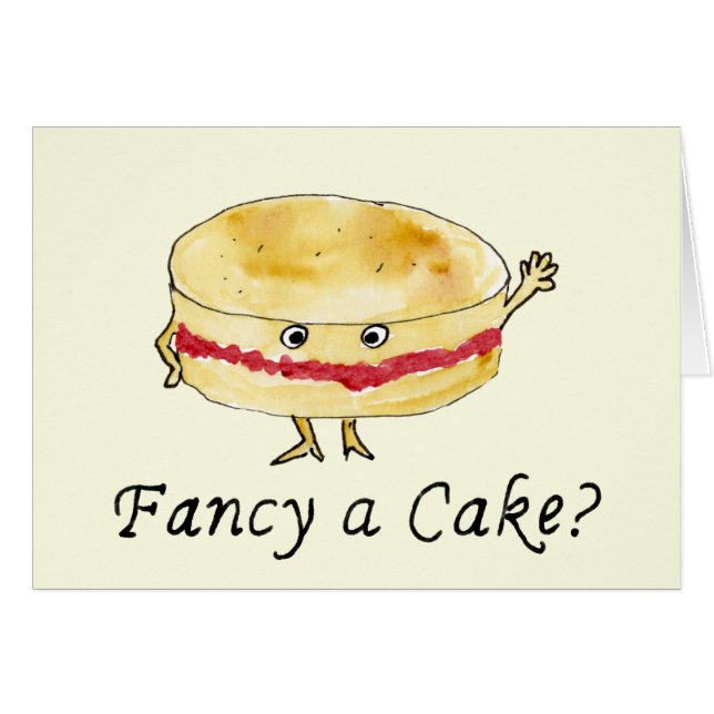 Fancy a Cake Funny Victoria Sponge Humor Slogan (Front Horizontal)