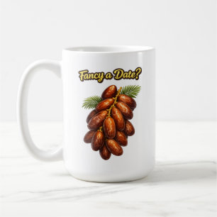 “Fancy a Date?” – Humourous Fruit Design Coffee Mug