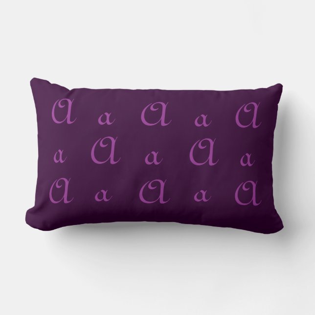 Fancy A Monogram in Purple Lumbar Cushion (Front)