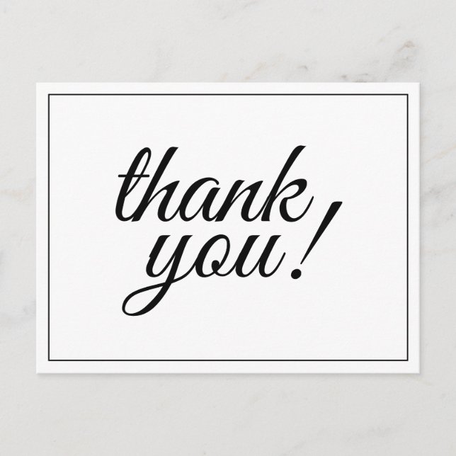 Fancy and Luxurious "thank you!" Postcard (Front)