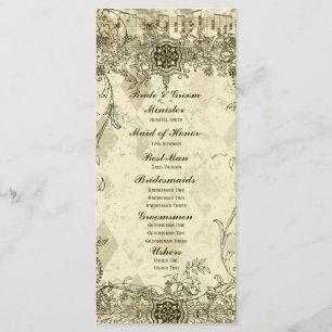 Fancy Antique Music Wedding Program
