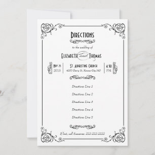 Fancy Art Deco Black & White Insert Card