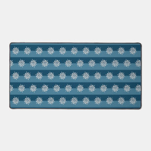 Fancy Artistic Christmas Snowflake Pattern Holiday Desk Mat
