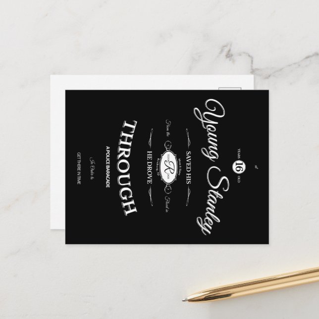 Fancy At 16 Young Stanley Postcard (Front/Back In Situ)