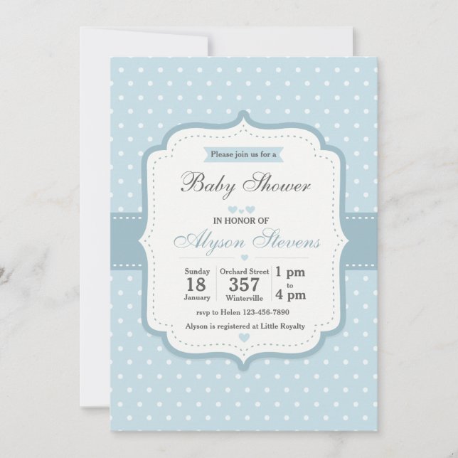 Fancy Baby Boy Shower Invitation (Front)