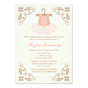 FANCY BALLERINA TUTU BABY SHOWER INVITATION