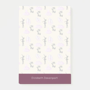 Fancy Ballet Pattern Personalised Post-it Notes