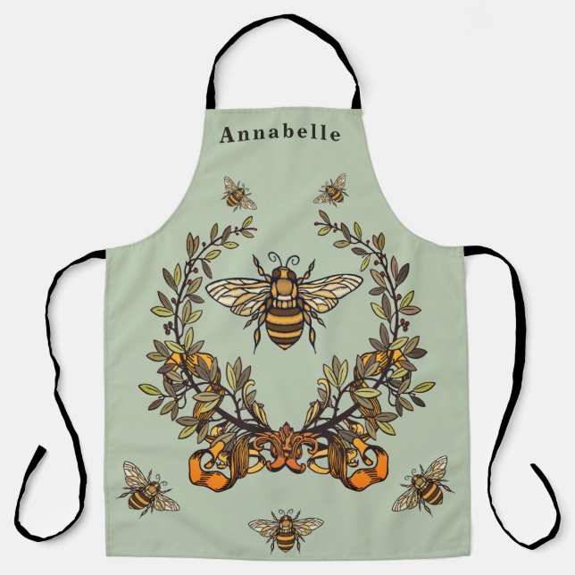 Fancy Bee Personalise  Apron (Front)