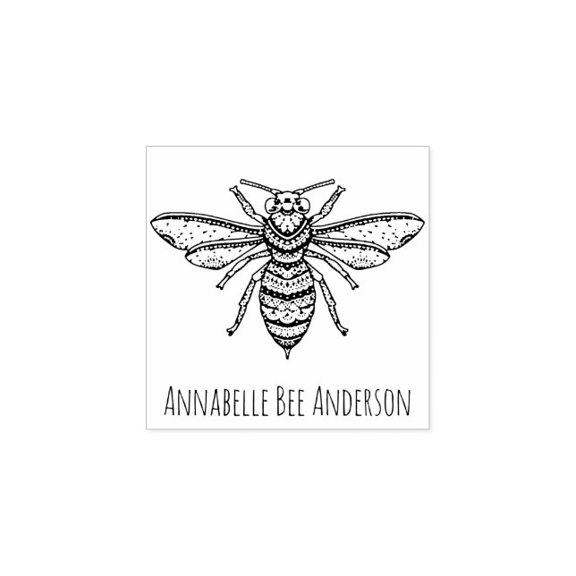 Fancy Bee Wood Art Stamp (Imprint)