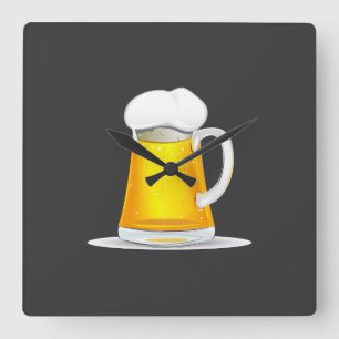 Fancy Beer Clock. Square Wall Clock