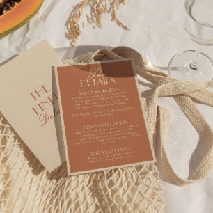 Fancy Beige Bronzer Old Money Boho Wedding Details Enclosure Card