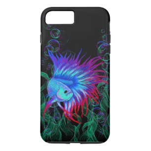 Fancy Betta Splendens Blue Teal & Red iPhone 8 Plus/7 Plus Case