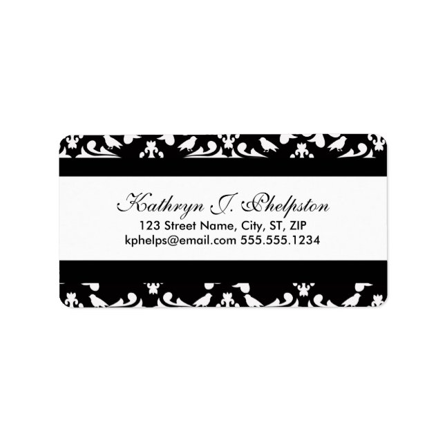 Fancy Birds Personalised Address Label (Front)