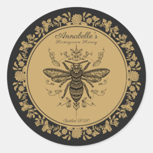 Fancy Black Bee Honey Label