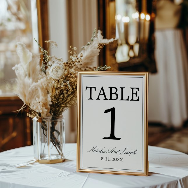 Fancy Black Cream Old Money Wedding Table Number (Creator Uploaded)