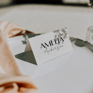 Fancy Black Ivory Old Money Wedding Place Cards