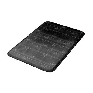 Fancy Black Plaid Med Bath Mat