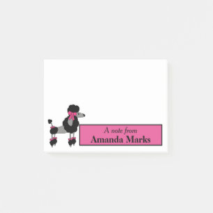 Fancy Black Poodle Personalised Post-it Notes