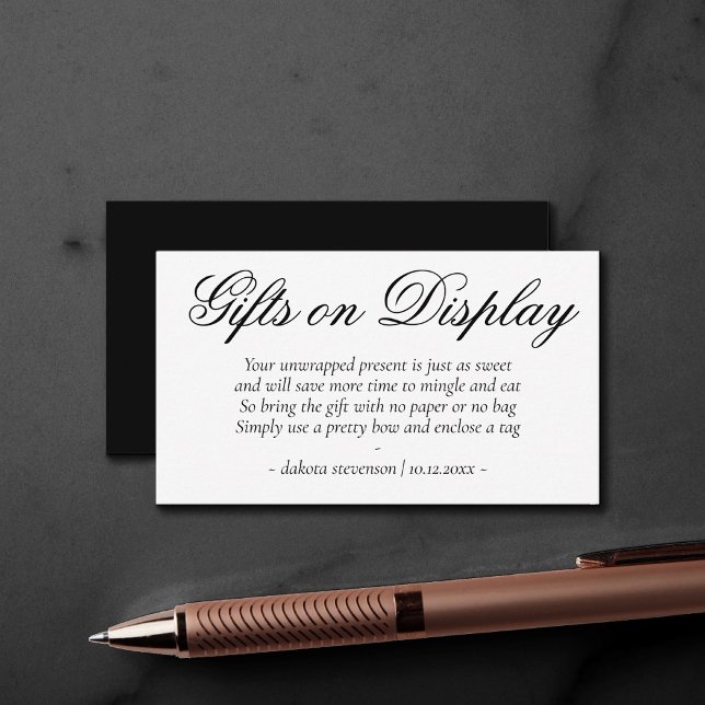 Fancy Black Script | Elegant Gifts Display Poem Enclosure Card (Creator Uploaded)