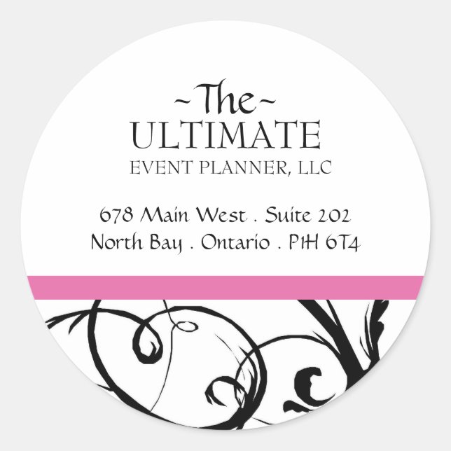 Fancy Black & White Stickers (Front)