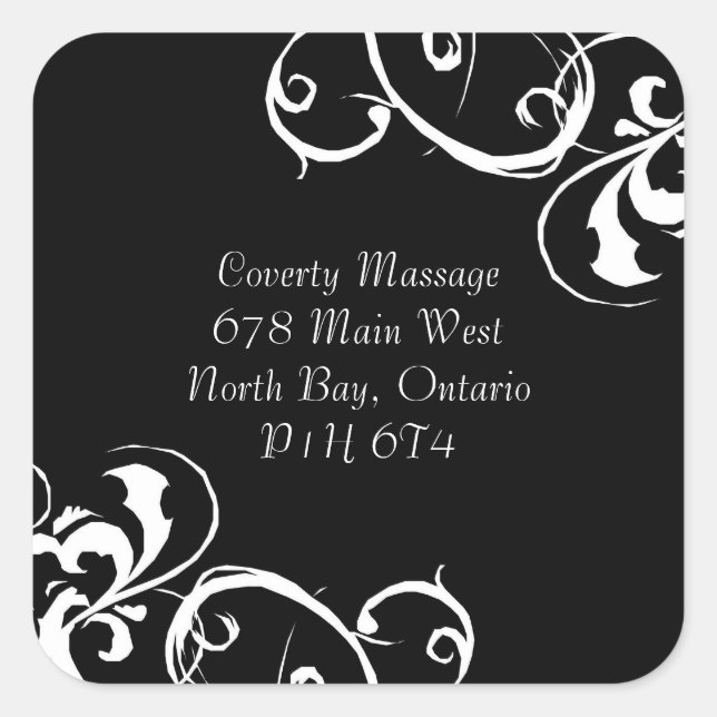 Fancy Black & White Stickers (Front)