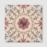 Fancy Blue & Mauve Monogram Magnet<br><div class="desc">Fancy Blue & Mauve Monogram Magnet. Customise with any monogram/initial.</div>