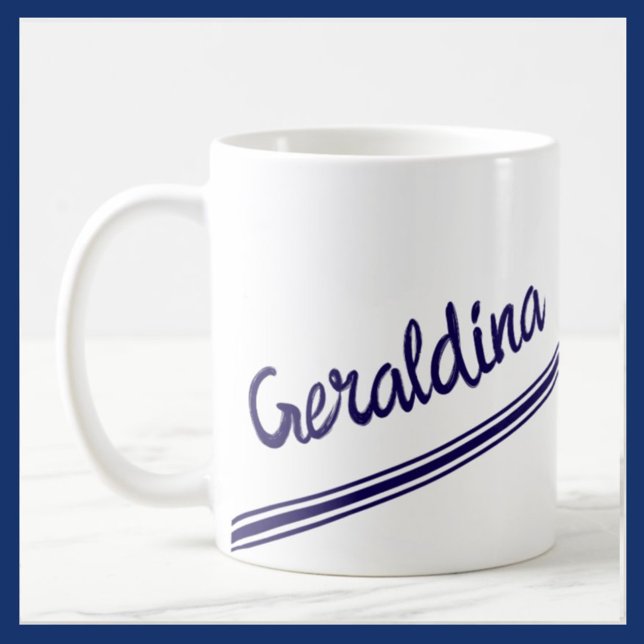 Fancy Blue Name on Plain White Coffee Mug (Creator Uploaded)