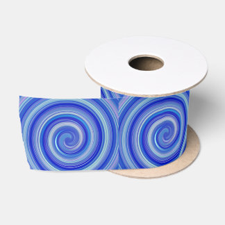 Fancy Blue Spiral Satin Ribbon