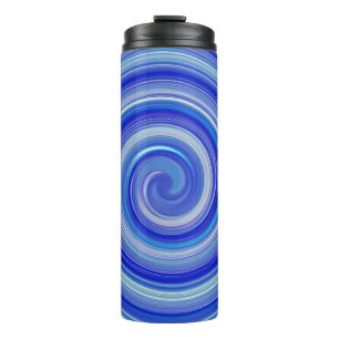Fancy blue spiral thermal tumbler