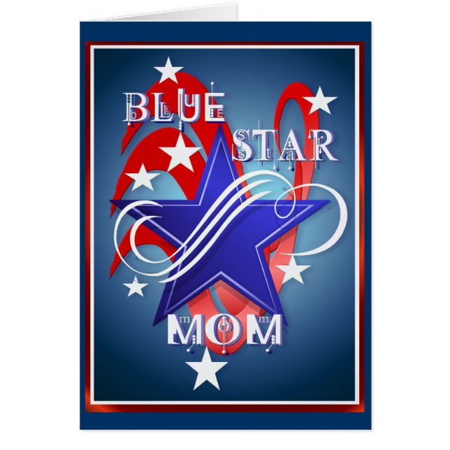 Fancy Blue Star Mum Cards (Front)