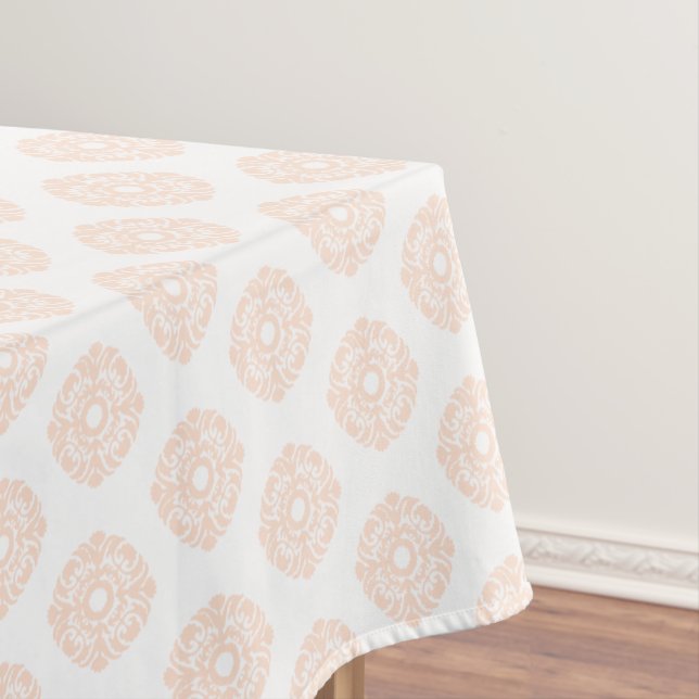 Fancy Blush Peach Pattern Tablecloth (In Situ)