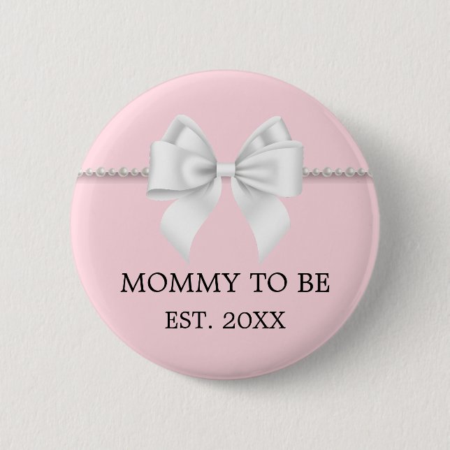 Fancy Blush Pink Tiffany Mother To Be Baby Shower 6 Cm Round Badge (Front)