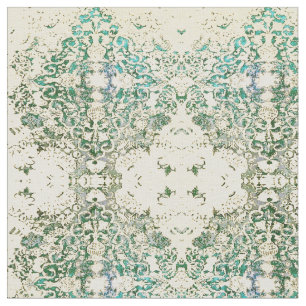 Fancy Boho Ornate Green Block Bohemian Fabric