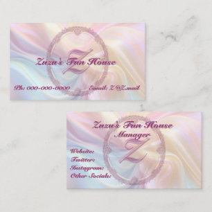 Fancy Border Colourful Pastel Silk Personalise Business Card