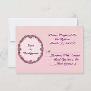 Fancy Border Purple/Pink And Cream Personalise Thank You Card
