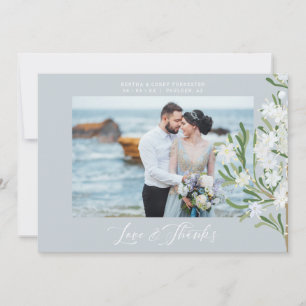 Fancy Botanical Branches Photo Wedding Thank You Card