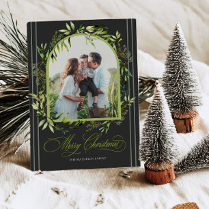 Fancy Botanical Christmas Holiday Photo Cards