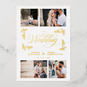Fancy Branches Trendy Collage Wedding 4 Photos 