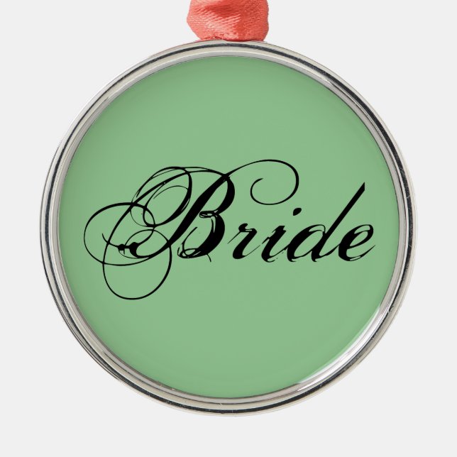 Fancy Bride On Sage Metal Tree Decoration (Front)