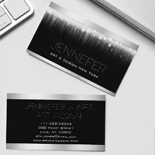 Fancy Bright Silver Light Modern Stylish Artsy Business Card
