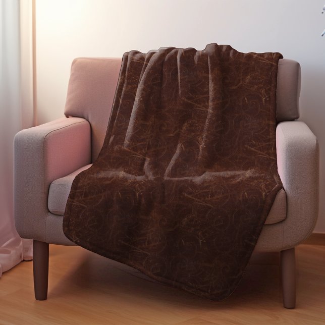 Fancy Brown Swirl Faux Leather Sherpa Blanket (Creator Uploaded)