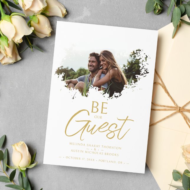 Fancy Brushstroke Grunge Splatter Dirty Stain Phot Save The Date (Creator Uploaded)