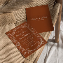 Fancy Burnt Orange Floral Boho Terracotta Wedding