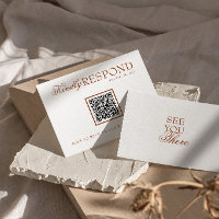 Fancy Burnt Orange Terracotta QR Code Wedding