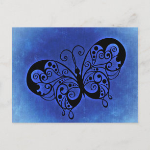Fancy Butterfly on a Blue Denim background Postcard