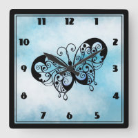 Fancy Butterfly on a Cloud Blue Background