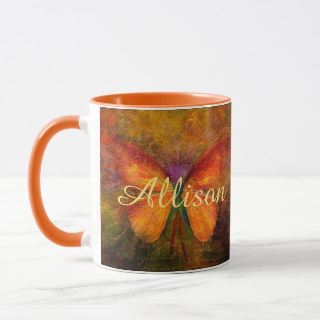 Fancy butterfly personalised   mug (Left)