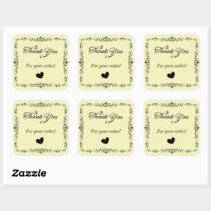 Fancy Calligraphy Thank You Product Package Label