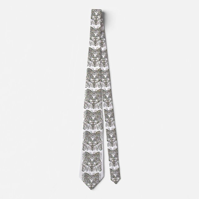 Fancy Cat Abalone Tie (Front)