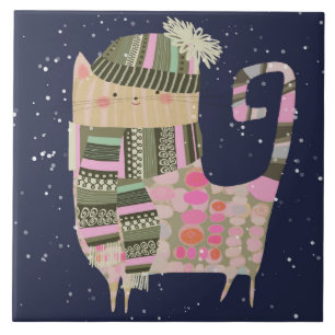 Fancy Cat Ceramic Kitchen Tile